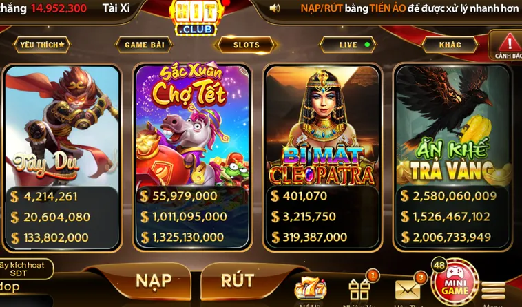 Các Tựa Game Nổ Hũ HitClub Đẳng Cấp
